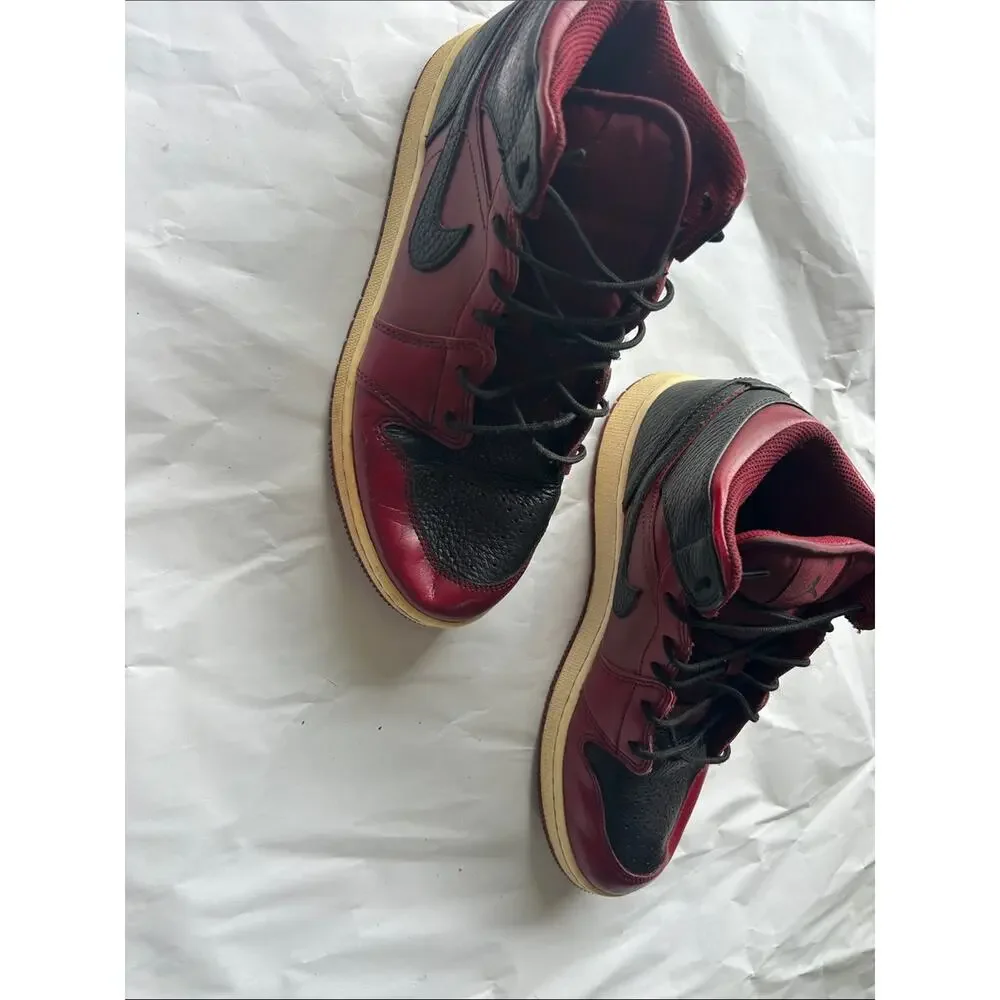 Nike Kids High-Top Sneakers Burgundy and Black